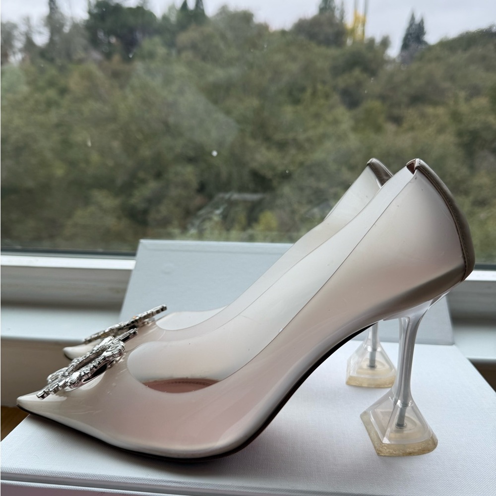 Amina Muaddi Heels with Silver Accents